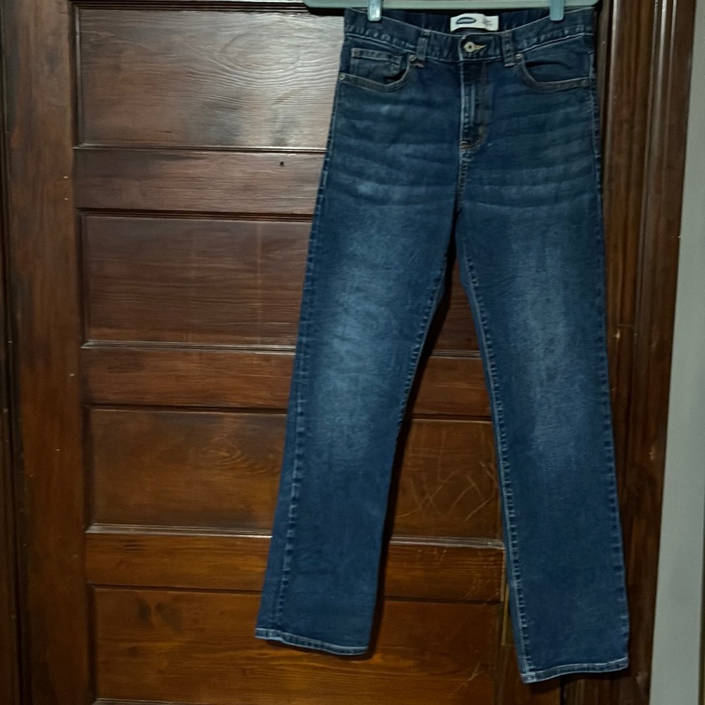 Old Navy. Jeans. Straight. Built-In Flex. Boys. Adjustable waist. Size 16
